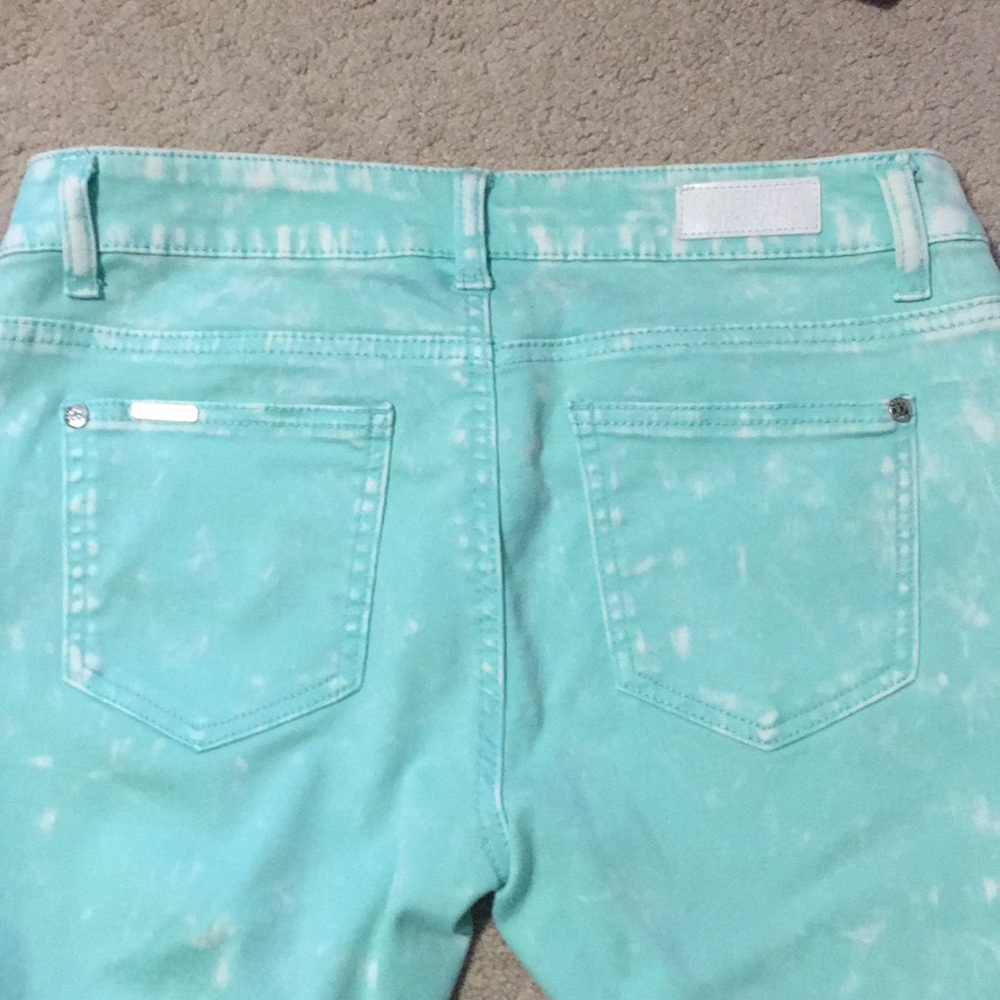 Celebrity Pink Low Rise Skinny Sea Green Jeans Gem